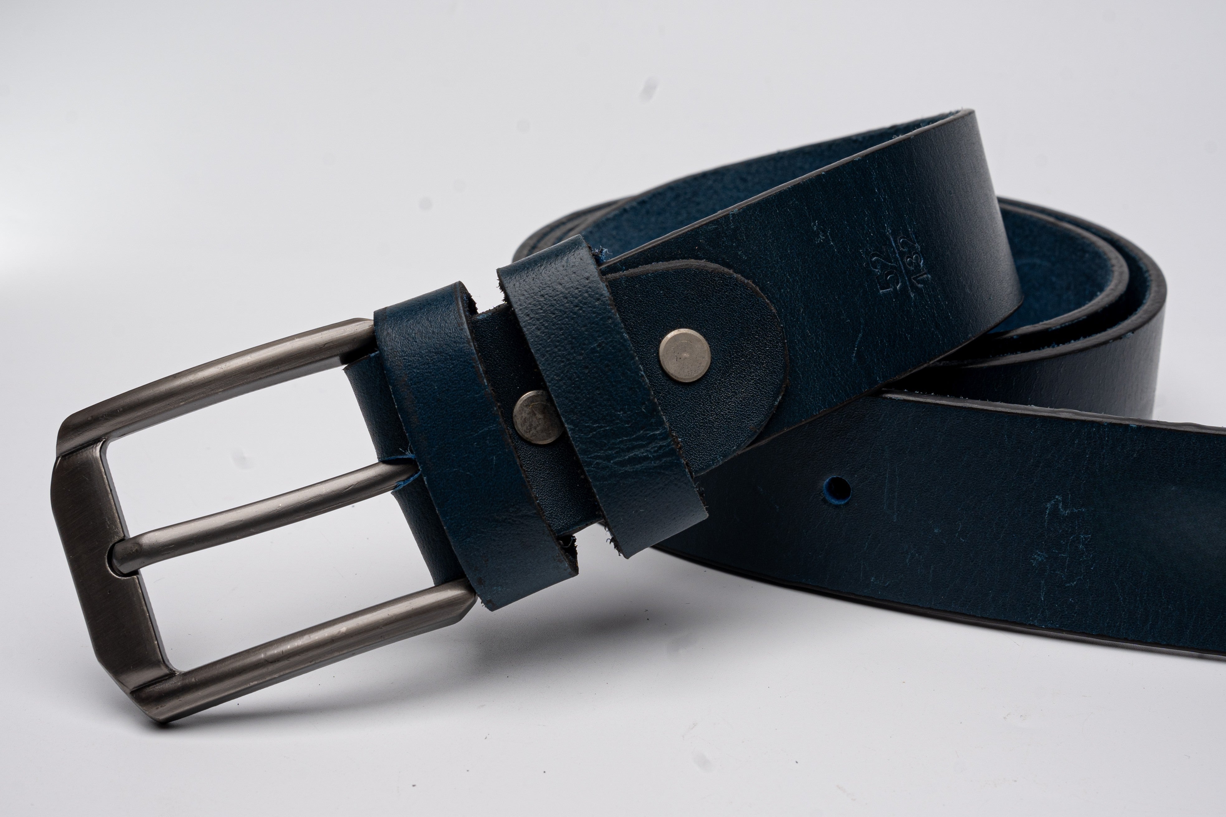 Ocean Crest - Classic Blue Leather Belt